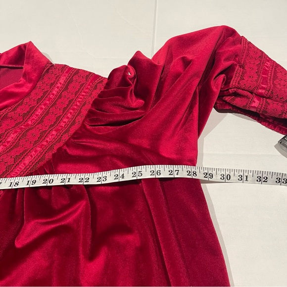 Vintage Women’s 2X House Dress Coat Lounge Ted Velour Zip Front Intricate Lace - Picture 10 of 15